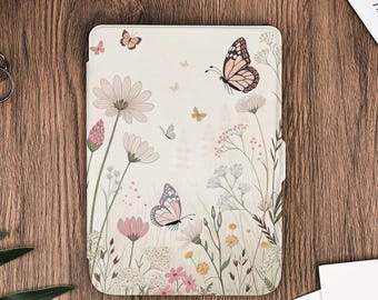 Flowers and Butterflies Kindle protective case for Kindle 11th 2024, Kindle Paperwhite 11th, Paperwhite 12th 2024, Colorsoft 2024 7", Kobo