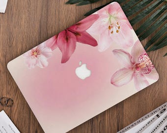 Custodia per MacBook Gradient Pink Lily per MacBook 13.6 Air 2025, Air 15 2023 2024, MacBook Pro 14/16 2023 2024 13", M1 M2 M3, Air 13 2022, A3241