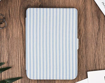 Light Blue Stripe Kindle protective case for Kindle 11th 2022 2024, Kindle Paperwhite 11th 6.8", Paperwhite 12th 2024, Colorsoft 2024, Kobo