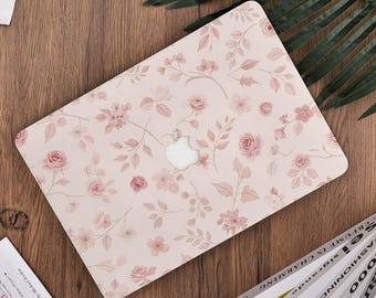 Custodia per MacBook con motivo floreale rosa retrò per MacBook 13.6 Air 2025, Air 15 2023 2024, MacBook Pro 14/16 2023 2024 13", M1 M2 M3, Air 13 2022, A3241