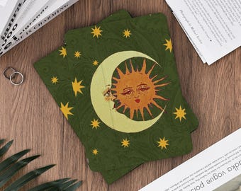 Retro Sun and Moon Design iPad Protective Case for iPad Pro 2025 13“, iPad 11th A16 2025, iPad Air 7 11" 2025, Mini 7 A17 Pro, Pro 2025 11"