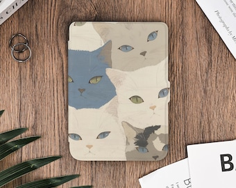 Cat Avatars in a Print-Style Artistic Style Kindle Cover for Kindle 11th 6", Paperwhite 11th 6.8", Paperwhite 12th 7", Colorsoft 2024, Kobo