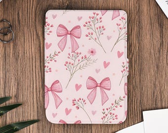 Pink Bow Flower Kindle protective case for Kindle 10th 2022, 11th 2024, Kindle Paperwhite 10th 6",  Paperwhite 12th 7", Colorsoft 2024, Kobo