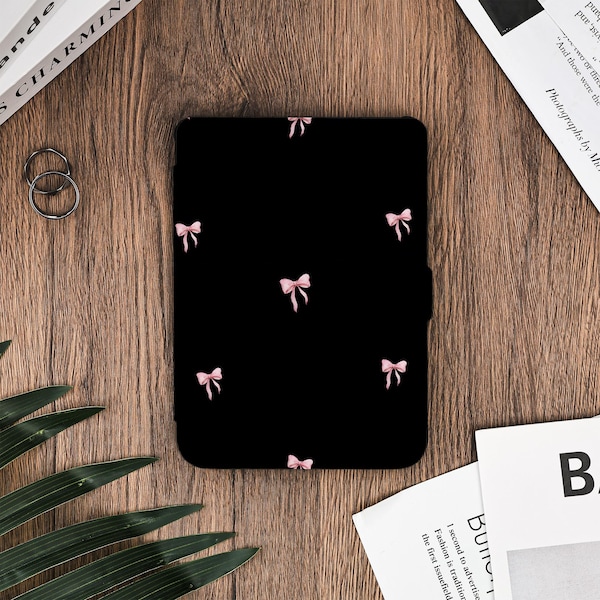Black Background Bow Kindle protective case for Kindle Paperwhite 10th 6" Paperwhite 11th, Kindle paperwhite 12th, Colorsoft 2024, Kobo