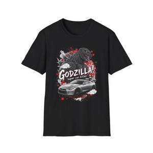 Godzilla Super car killer - Unisex Softstyle T-Shirt, Nissan GTR R35 Tee, JDM Shirt, Car Guy Gift, Streetwear