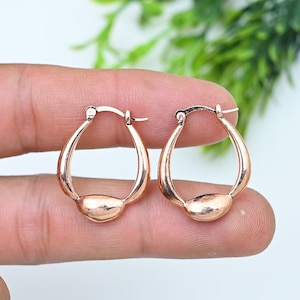 Gehämmertes Kupfer Creolen, Minimalistischer Handwerker Schmuck, Geschenk für Frauen