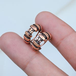 Geometrische uitgesneden oorringen | Minimalistische koperen moderne sieraden, cadeau-oorring
