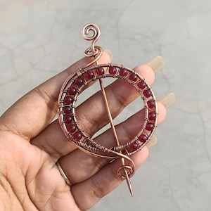 Hand Hammered Copper Hair Clip Barrette: Wire Wrapped Crystal Accent