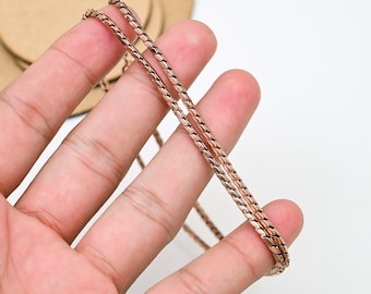 Handmade Solid Copper Chain Necklace: 20 Inch Oxidized Pendant Chain