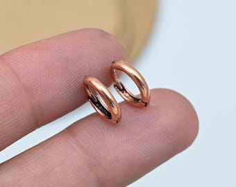 Örhängen i kopparfärgad vintagestil, handgjorda hamrade hängen, rustika bohemiska smycken
