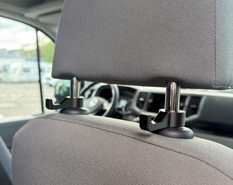 Headrest Hooks, Set of 2 – Universal – Bag Hooks for Car Headrests – Car Seat Hangers – Hooks for Headrest Bars – Camper