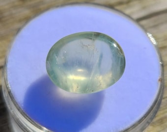 Natural Green Prehnite Gemstone 6.55 Carats from Africa – Polished Cabochon for Jewelry, Collector, or Healing Crystal Use
