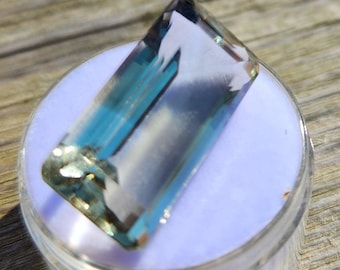 The 20.27 Ct Natural Green Amethyst Gemstone – Octagon Cut Prasiolite From Brazil | Transparent Mint-Green Collector Gem & Jewelry Stone