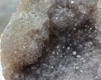 Amethyst Standing Crystal Cluster with Calcite | Natural Amethyst Geode