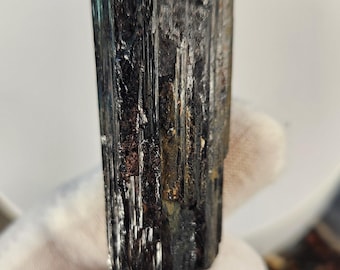 Black Tourmaline Crystal on Stand | Natural Schorl Tourmaline | Grounding Protection Stone