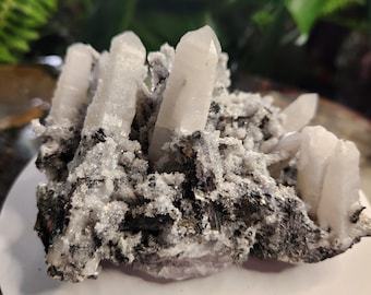 Candle Quartz Cluster with Calcite & Galena – Inner Mongolia A rare, dramatic
