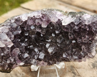 Prachtige amethist druzy-cluster uit Brazilië – sprankelende paarse kwartskristalgeode • Natuurlijke genezende steen • Specimen voor verzamelaars