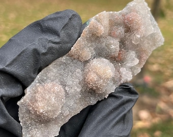 Sparkling Brazilian Druzy Quartz Specimen | Botryoidal Chalcedony with Zeolite | High-Vibration Amplifier Crystal | Raw Collector Piece
