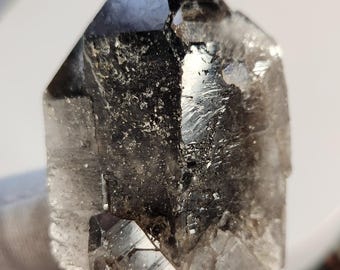 Double Point Smoky Quartz Crystal on Metal Stand | Natural Smoky Quartz Cluster