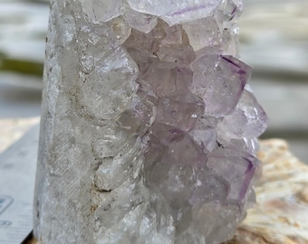 Standing Amethyst Crystal Cluster | Light Purple Amethyst Druzy