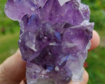 Amethyst Crystal Cluster on Metal Stand – Natural Healing Crystal for Home