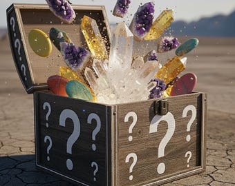 Kristallöverraskningsask – Mysterieask med kristaller och fossiler värda 60+