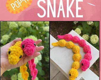 Pop-It Snake - PDF - Amigurumi- Crochet - Quick Market Make - Fidget