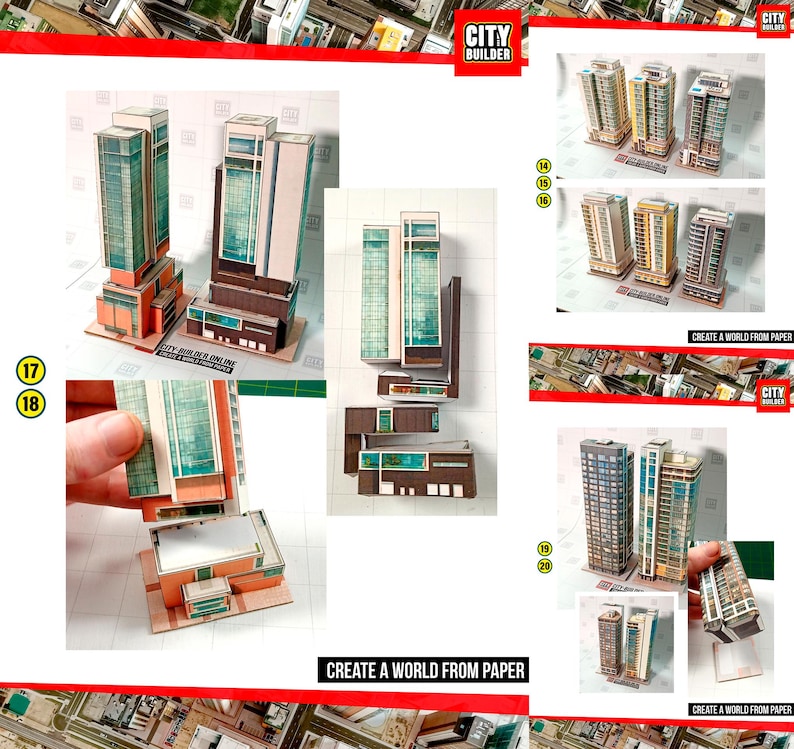 Paper Model City Skyscrapers, High-density Residential Buildings, City ...