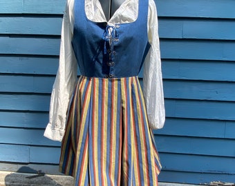 Vintage May Day Costume , Swiss/German Dirndl dress, authentic vintage costume, Oktoberfest, May Day dress, sexy barmaid?