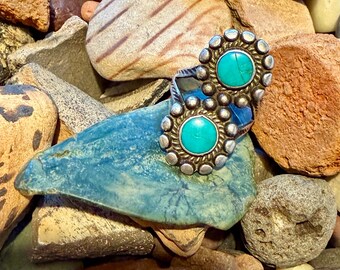 Size 6.25 Sterling silver and turquoise Southwest native style ring, “there’s a crack in everything “