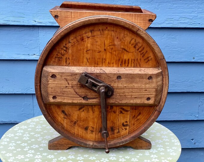 Antique Barrel Butter Churn Richmond Cedar Works Hand Crank Etsy