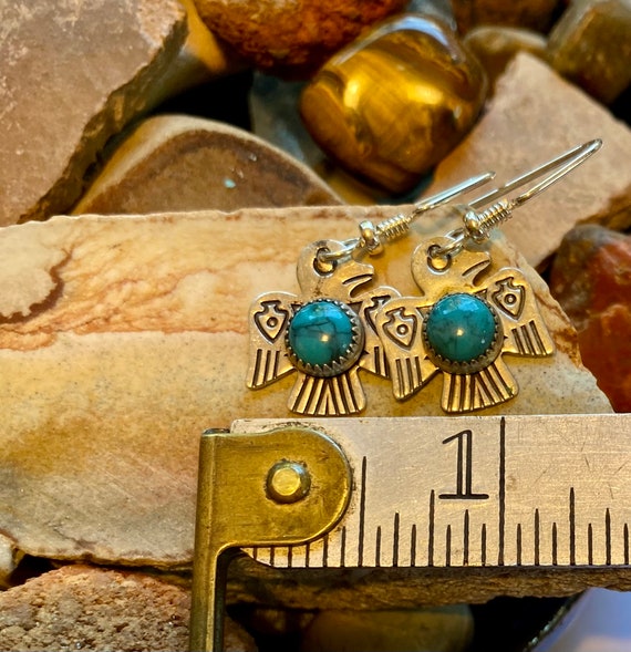 Vintage thunderbird charms & turquoise gemstones … - image 3