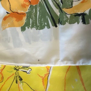 Vintage yellow tulips top full sheet and Vera pillow case, spring linen, upcycle quilt back or sewing yardage image 8