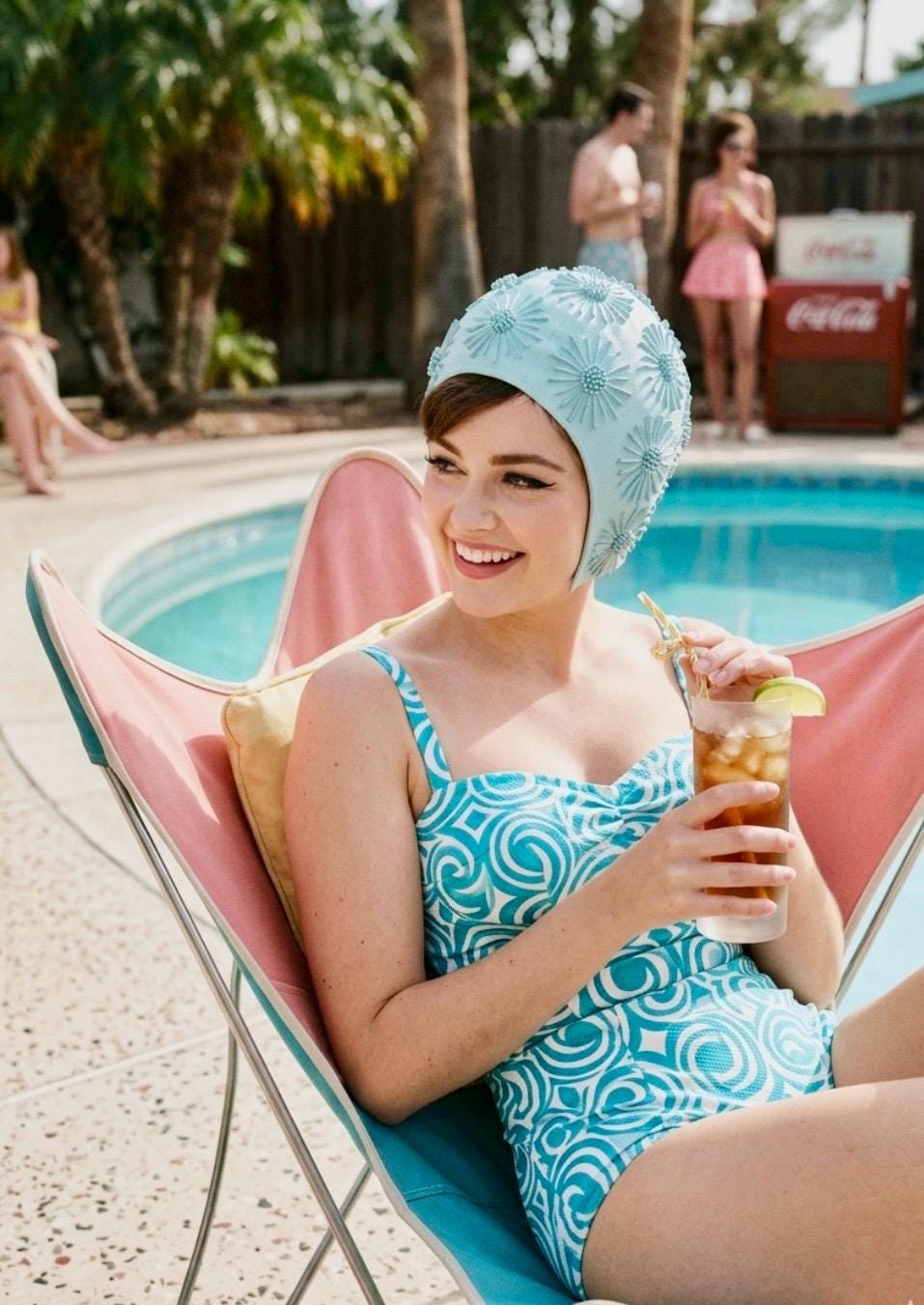 Flower Swim Cap - Etsy display picture 2