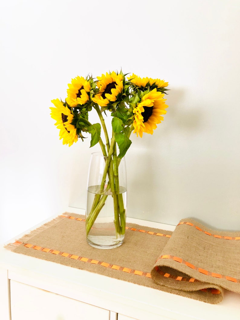 Spring Burlap Table Topper with Satin Ribbon image 6