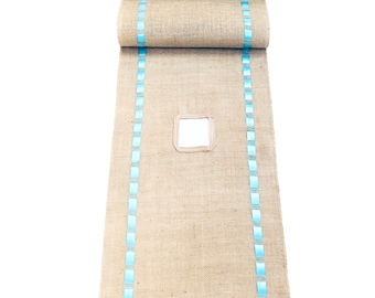 Patio Table Runner - Burlap Runner for Umbrella Table - Outdoor Decor