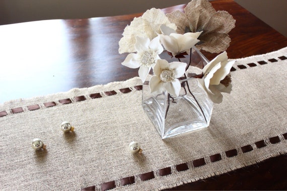 Valentines Burlap Table Runner Elegant Holiday Table Etsy