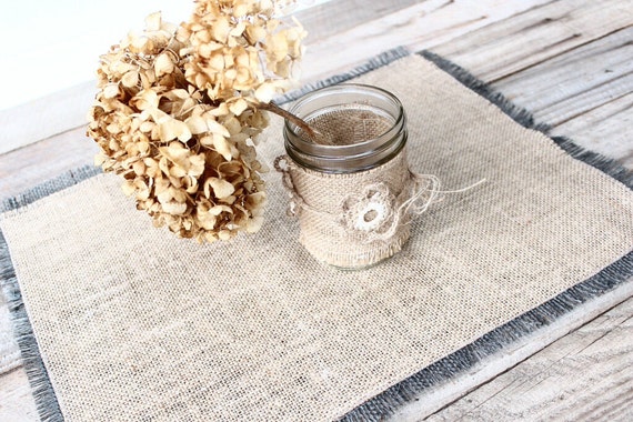 Valentines Day Table Placemats Two Colored Burlap Table Etsy