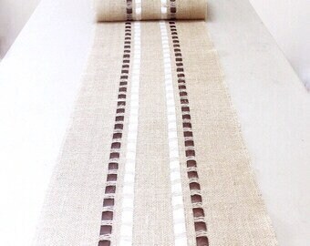 Outdoor/Indoor Table Runner Adorned with Ribbons