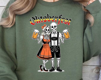 Oktoberfest Skeleton, Bavarian Bones Shirt, Prost Beer T-shirt, German Cheers Sweater, Festival Tee, German Beer Festival Sweatshirt