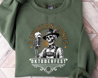 Bavarian Bones Oktoberfest T-Shirt, Retro Oktoberfest Sweatshirt, Prost Shirt Gift,Beer Prost Cheers Hoodie, Beer Festival Shirt