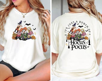 It’s Just a Bunch of Hocus Pocus Halloween Shirt, Mickey Minnie Halloween sweater, Disney Shirt, Disney Halloween hoodie, Halloween gift tee