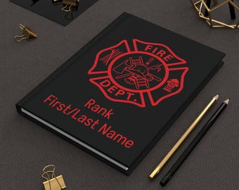 Personalized Firefighter Journal: Custom Hardcover EMS Notebook
