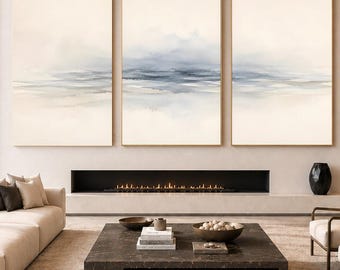Set van 3 neutrale grijze kustwanddecoraties, abstract strandtriptiek, printbaar, decoratie boven het bed in de slaapkamer, minimalistische digitale download.