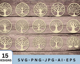 Tree of life Svg,Vector Files For Wood Laser Cutting,T-shirt Design,vinyl cutter,Silhouette Tree,Dxf files for CNC Laser,Digital Download