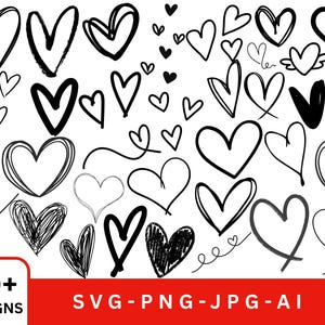 Heart SVG Bundle,Heart Svg,Heart Doodle Svg,Hand Drawn Heart svg,Valentine Day Heart Svg,Sketch Heart Svg,Cut Files Cricut,Love Clipart,Ai