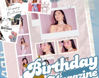 Custom Birthday Magazine Template | Editable Canva Photo Magazine | Birthday Gift for Him Her Friend | Digital & Printable