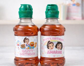 Personalisierte Ms Rachel Fruit Shoot Flaschenetiketten | Gastgeschenke zum Kindergeburtstag