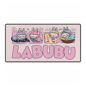 Cute Bunny Desk Mat for Gamers, Perfect Office Decor, Gift for Students, Playful Mouse Pad