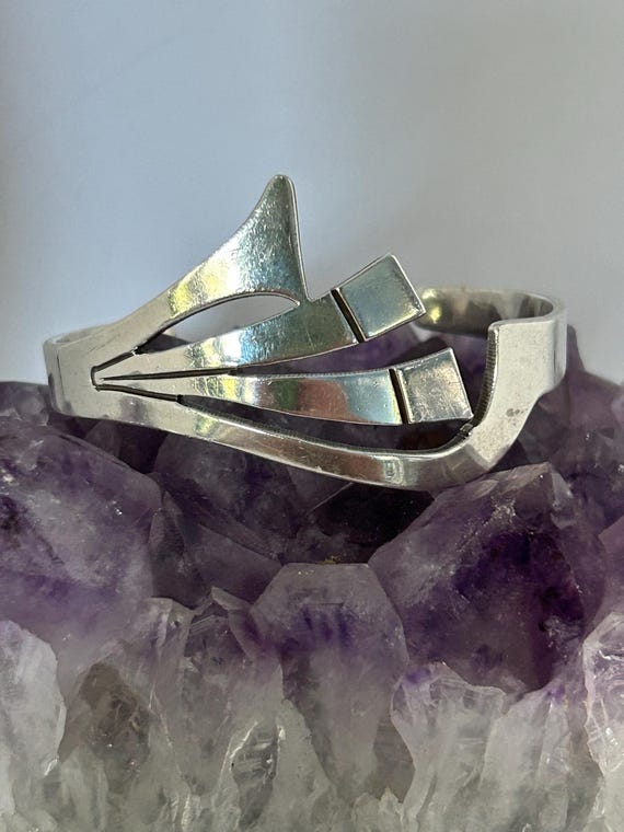 Taxco Mexico Sterling Silver Modernist Cuff Bracelet